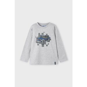 Mayoral longsleeve din bumbac pentru copii culoarea gri, cu imprimeu, 4052 imagine