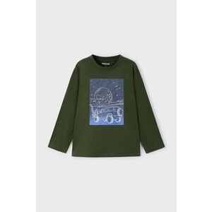 Mayoral longsleeve din bumbac pentru copii culoarea verde, cu imprimeu, 4057 imagine