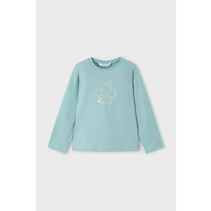 Mayoral longsleeve din bumbac pentru copii culoarea turcoaz, 178 imagine