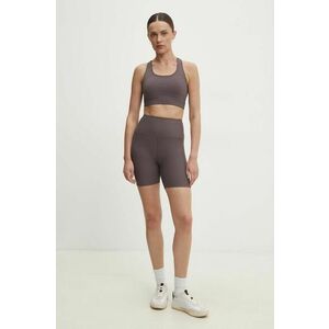 Answear Lab pantaloni scurti femei, culoarea maro, neted, high waist imagine