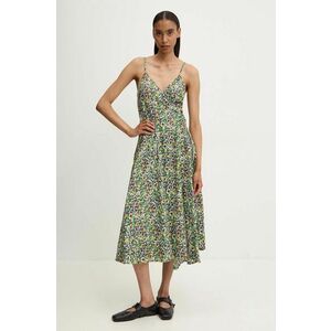 Answear Lab rochie culoarea verde, midi, evazati imagine