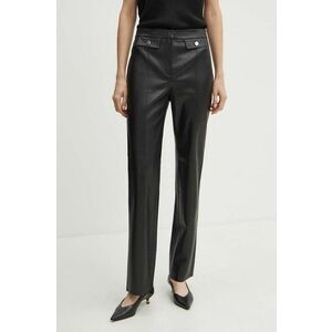 BOSS pantaloni femei, culoarea negru, drept, high waist, 50510072 imagine