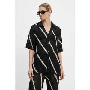 Samsoe Samsoe cardigan din bumbac SAISHA culoarea negru, călduros, F24200030 imagine