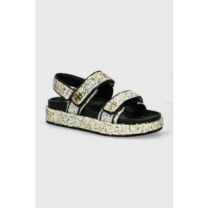 Tory Burch sandale Kira Sport Sandal femei, culoarea bej, cu platforma, 158956-001 imagine