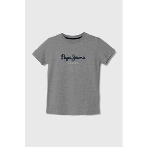 Pepe Jeans tricou de bumbac pentru copii NEW ARTN culoarea gri, cu imprimeu, PB503920 imagine