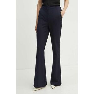 BOSS pantaloni femei, culoarea albastru marin, evazati, high waist, 50505943 imagine