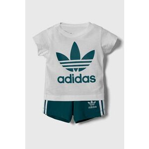 adidas Originals set de bumbac pentru copii SHORT TEE SET culoarea verde, JE0524 imagine