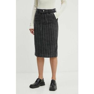 Day Birger et Mikkelsen fusta jeans Betsy - Denim Stripes culoarea negru, midi, drept, DAY65243207 imagine