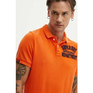 Superdry polo de bumbac culoarea portocaliu, cu imprimeu, M1110396A-TSW imagine