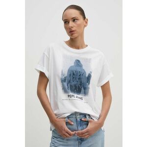 Pepe Jeans tricou din bumbac ELIZA femei, culoarea bej, PL505890 imagine