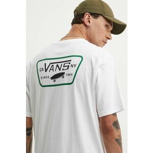 Vans tricou din bumbac barbati, culoarea alb, cu imprimeu imagine