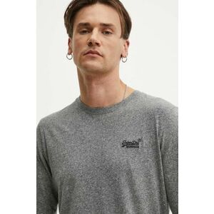 Superdry Longsleeve din bumbac culoarea gri imagine