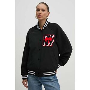 Dkny geaca bomber femei, culoarea negru, de tranzitie, oversize, D2E4A109 imagine