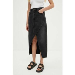 Answear Lab fusta jeans culoarea negru, midi, drept imagine