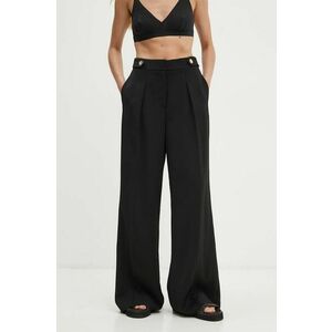 Answear Lab pantaloni femei, culoarea negru, drept, high waist imagine