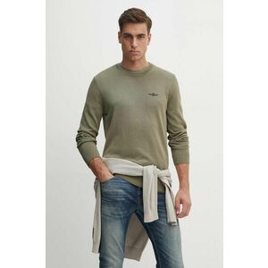 Aeronautica Militare pulover de bumbac culoarea verde, light, MA1502L506 imagine