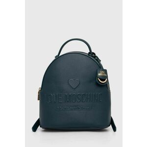 Love Moschino ghiozdan de piele femei, culoarea turcoaz, mic, neted, JC4116PP1LL1000A imagine