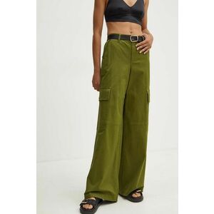 MICHAEL Michael Kors pantaloni femei, culoarea verde, drept, high waist, MT430O53X6 imagine