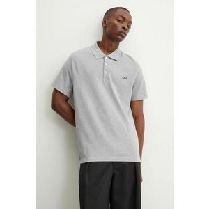 A.P.C. polo de bumbac polo standard GOTS culoarea gri, neted, COGWZ.H26342 imagine