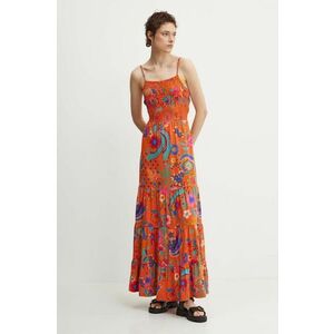 Superdry rochie din bumbac culoarea portocaliu, maxi, evazati, W8011675A-2KA imagine