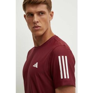 adidas Performance tricou de antrenament Own The Run Base culoarea bordo, cu imprimeu, IM5409 imagine