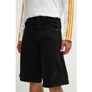 adidas Originals pantaloni scurti jeans barbati, culoarea negru, IS0217 imagine