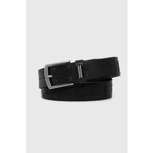 Pepe Jeans curea de piele KENT BELT barbati, culoarea negru, PM021030 imagine