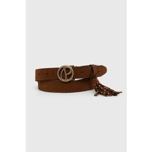 Pepe Jeans curea din piele intoarsa ATHELEA BELT culoarea maro, PL020858 imagine