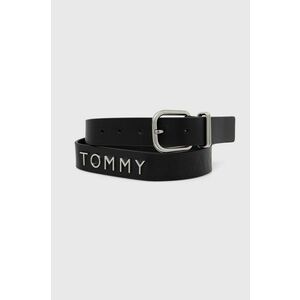 Tommy Jeans curea de piele femei, culoarea negru, AW0AW16255 imagine