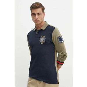 Aeronautica Militare longsleeve barbati, culoarea verde, modelator, PO1801P173 imagine