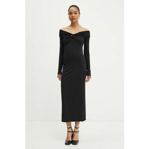 Rotate rochie Off Shoulder Dress culoarea negru, midi, drept, 113026100 imagine