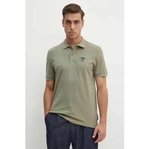 Aeronautica Militare tricou polo barbati, culoarea verde, neted, PO1799P191 imagine