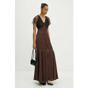 Rotate rochie Lace Maxi V-Neck Dress culoarea maro, maxi, mulata, 1127042910 imagine