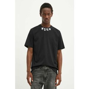 MSGM tricou din bumbac barbati, culoarea negru, cu imprimeu, 3740MM102.247798 imagine