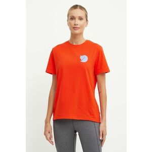 Fjallraven tricou Fox Boxy Logo femei, culoarea portocaliu, F87153 imagine