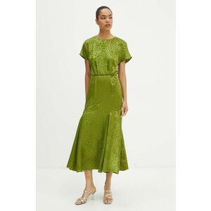 Never Fully Dressed rochie Erin culoarea verde, maxi, evazati, NFDDR1241 imagine