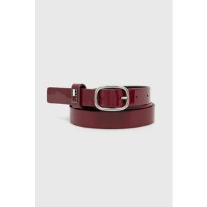 Tommy Jeans curea de piele femei, culoarea bordo, AW0AW16257 imagine