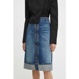 Victoria Beckham fusta jeans midi, drept, 1324DSK005559A imagine