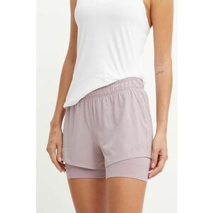 New Balance pantaloni scurți de alergare culoarea violet, neted, medium waist, WS41287ICW imagine