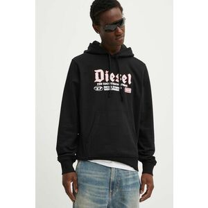 Diesel bluza S-GINN-HOOD-K45 barbati, culoarea negru, cu glugă, cu imprimeu, A15723.0HAYT imagine