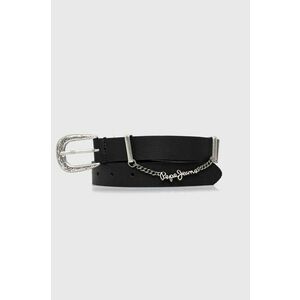 Pepe Jeans curea de piele LEIGHTON BELT femei, culoarea negru, PL020853 imagine