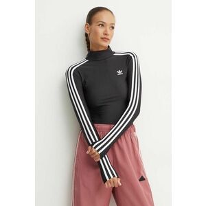 adidas Originals longsleeve femei, culoarea negru, cu turtleneck, IZ3200 imagine