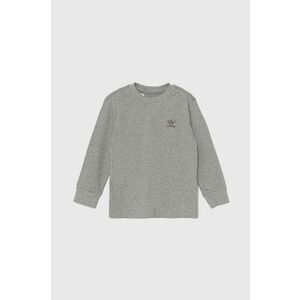 adidas Originals hanorac de bumbac pentru copii LONG SLEEVE culoarea gri, cu imprimeu, IW1018 imagine