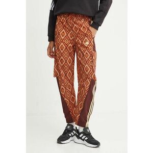 adidas pantaloni de trening x Farm Rio culoarea bordo, modelator, IV9761 imagine