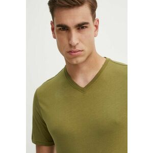 United Colors of Benetton tricou din bumbac culoarea verde, neted imagine