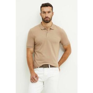 BOSS polo de bumbac culoarea bej, uni, 50468301 imagine