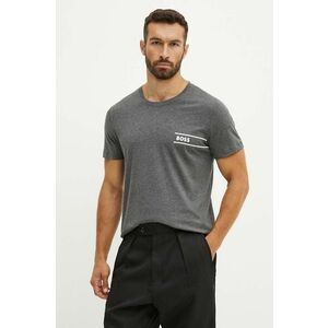 BOSS tricou din bumbac barbati, culoarea gri, cu imprimeu, 50517715 imagine