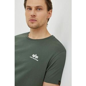 Alpha Industries tricou din bumbac Basic T Small Logo culoarea verde, uni 188505.142-green imagine