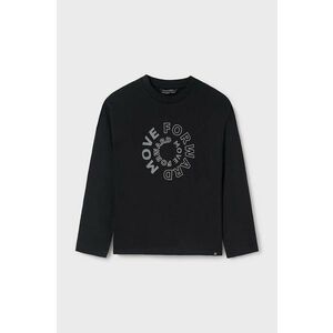 Mayoral longsleeve din bumbac pentru copii culoarea negru, cu imprimeu, 842 imagine