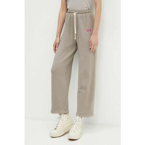 American Vintage pantaloni de trening culoarea bej, neted, IZU05AH24 imagine